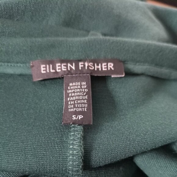 Eileen Fisher Tencel Ponte 3/4-Sleeve Boat-Neck Dress Emerald Green Size Small - Picture 7 of 8
